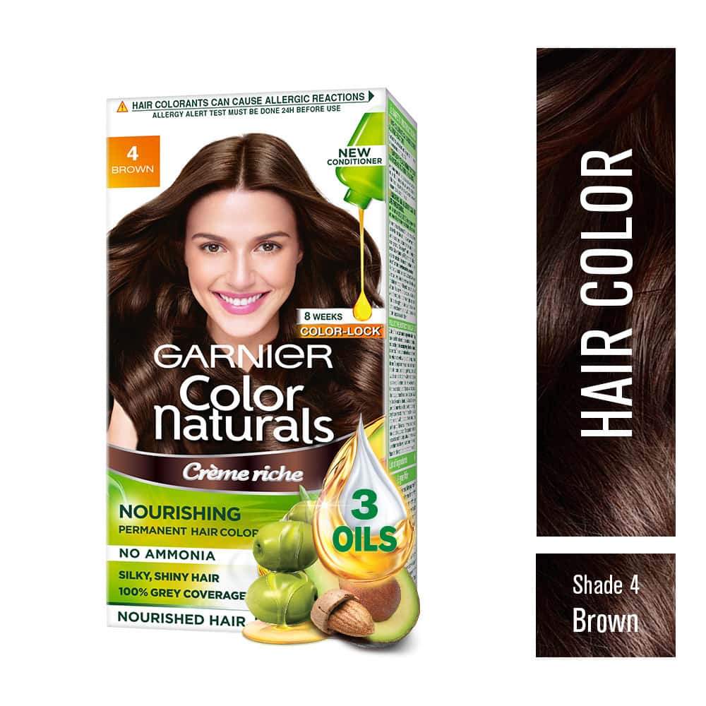 Buy Garnier Color Naturals Creme Hair Color, Shade 4 Brown ...