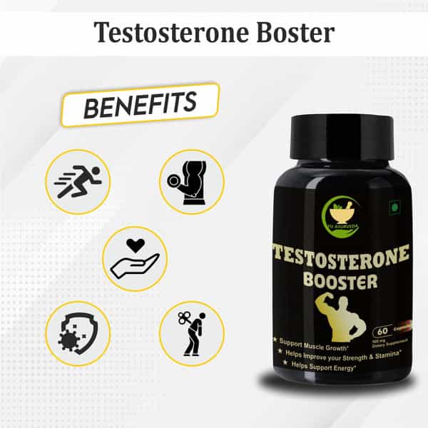 Fij Ayurveda Testosterone Booster Capsule Supports Bodybuilding & Muscle Growth - 60 Capsules