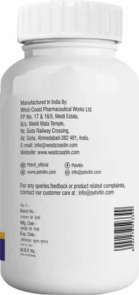 Petvit Joint-Cartilage Supplement With Glucosamine Collagen & Hyaluronic Acid For Dogs And Cats -60