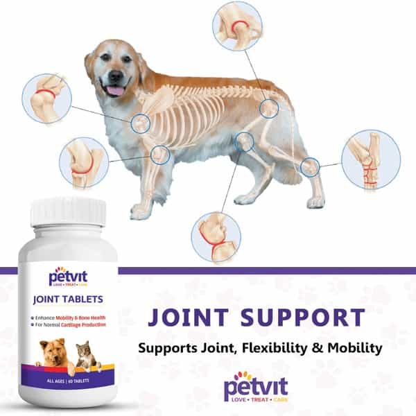 Petvit Joint-Cartilage Supplement With Glucosamine Collagen & Hyaluronic Acid For Dogs And Cats -60