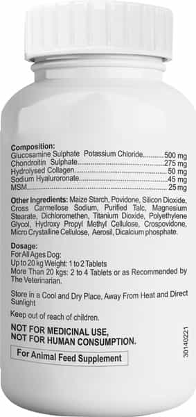 Petvit Joint-Cartilage Supplement With Glucosamine Collagen & Hyaluronic Acid For Dogs And Cats -60