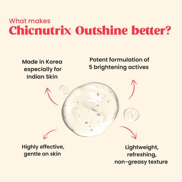Chicnutrix Outshine-Skin Glow Serum With Vitamin C | Glutathione | Arbutin | Niacinamide