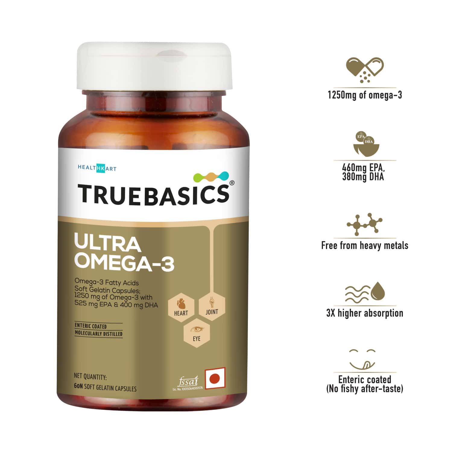 Buy TRUEBASICS ULTRA OMEGA FISH OIL TRIPLE STRENGTH ENRICHED 425MG EPA