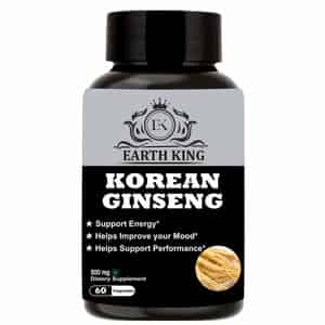 Earth King Korean Ginseng Root Extract Dietary Supplement | Strength, Stamina & Energy - 60 Capsules