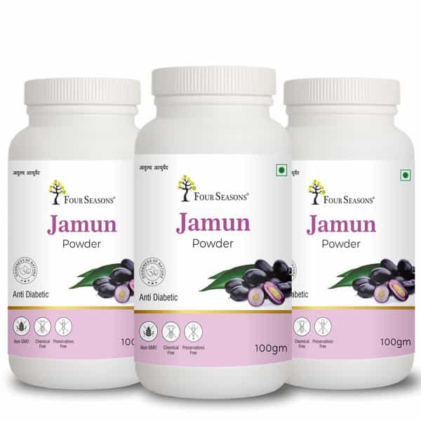 Four Seasons Jamun Powder 100Gm | Seed Powder | Good For Diabetes | Manage Blood Sugar (Pack Of 3)