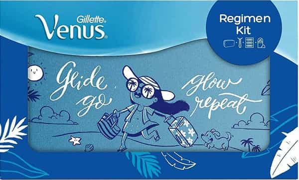 Gillette Venus Regimen (1 Handle + 3 Refills + 1 Skin Care Gel) Hair Removal Kit For Women