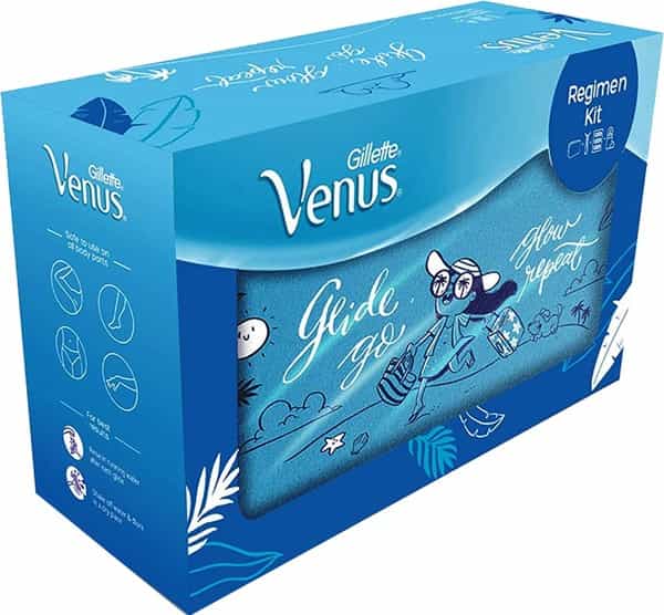 Gillette Venus Regimen (1 Handle + 3 Refills + 1 Skin Care Gel) Hair Removal Kit For Women