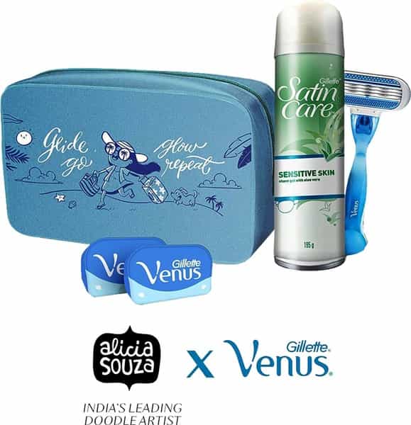 Gillette Venus Regimen (1 Handle + 3 Refills + 1 Skin Care Gel) Hair Removal Kit For Women