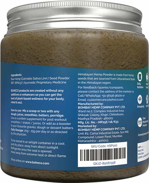 Boheco Himalayan Hemp Powder - Grounded Hemp Seeds - 100 Gms