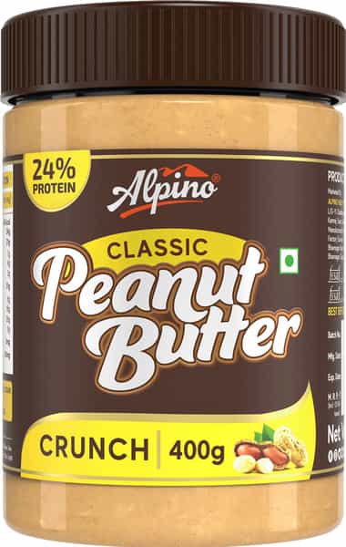 Alpino Classic Peanut Butter Crunch 400 G | 24 G Protein | High Protein Peanut Butter Crunchy