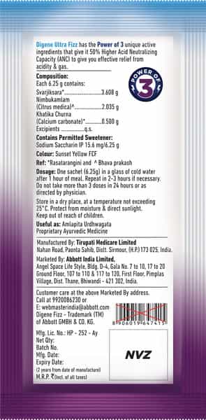 Digene Ultra Fizz Orange Antacid Sachet Of 6.25 G