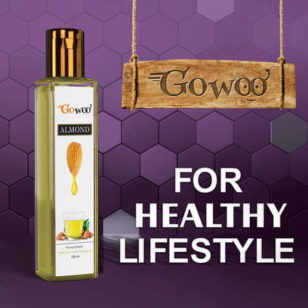 Go Woo 100% Pure Almond Oil (Prunus Dulcis) Virgin Therapeutic Grade Cold Pressed 100 Ml