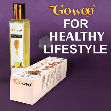 Go Woo 100% Pure Almond Oil (Prunus Dulcis) Virgin Therapeutic Grade Cold Pressed 100 Ml