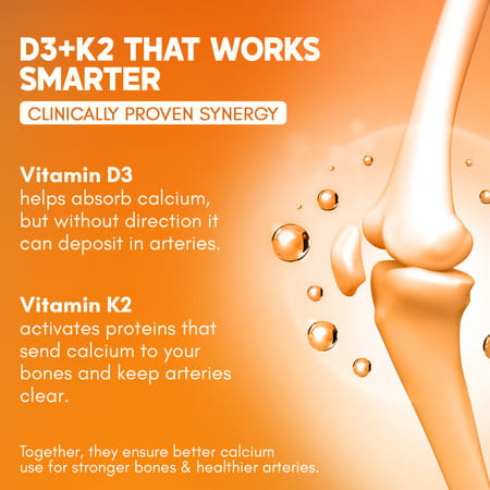Rasayanam D3+K2 Mk-7 Vegan | Balchem K2 | Calcium | Bone & Heart Support | 120 Tablets (Pack Of 2)