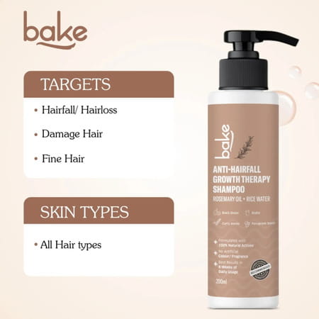 Bake Rosemary Anti Hair Fall Shampoo With Black Onion & Methi (200Ml)