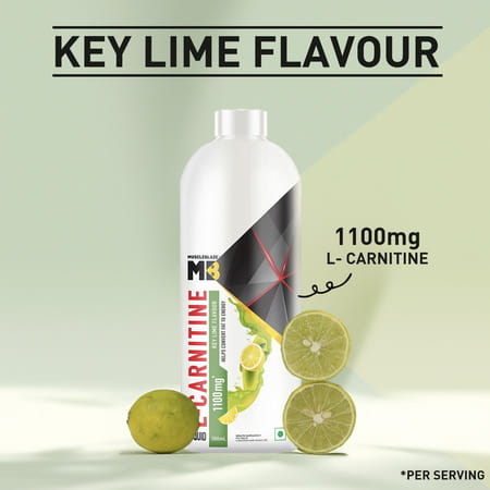 Muscleblaze Liquid L - Carnitine 1100Mg (Key Lime | 300Ml | 20 Servings) | Converts Fat Into Energy