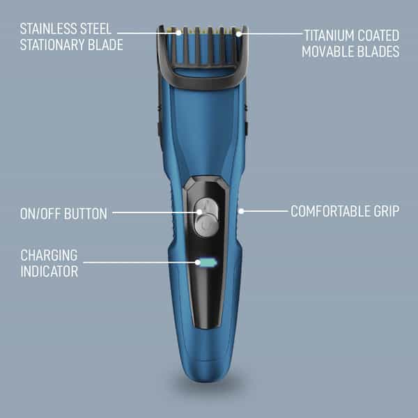 Syska Ht1250 Runtime: 90 Min Trimmer For Men (Blue)
