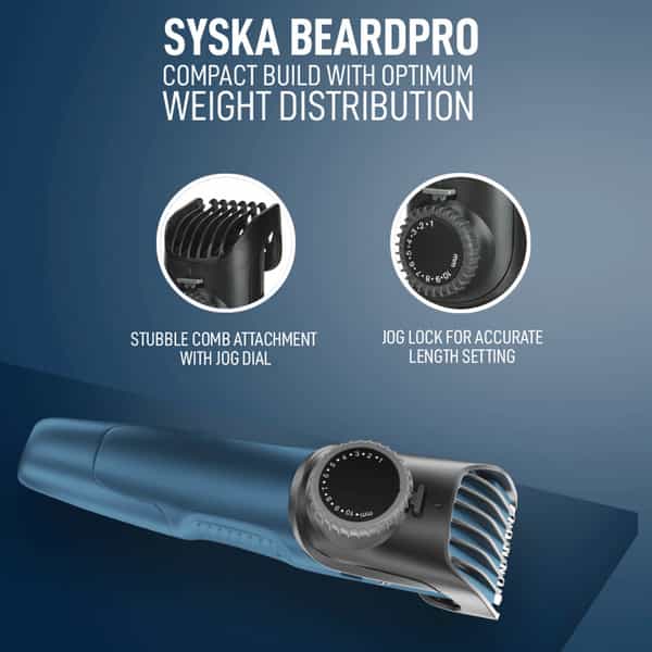 Syska Ht1250 Runtime: 90 Min Trimmer For Men (Blue)