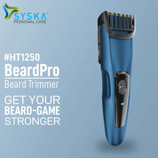 Syska Ht1250 Runtime: 90 Min Trimmer For Men (Blue)