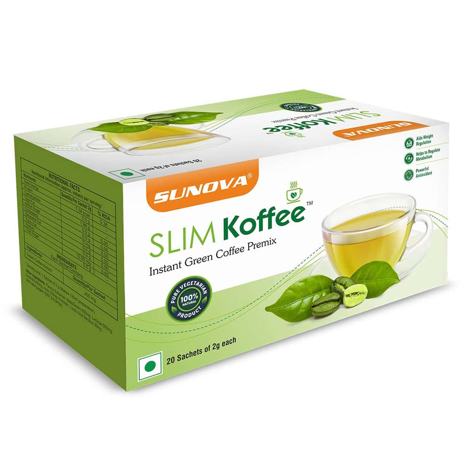 Buy SUNOVA SLIM KOFFEE INSTANT GREEN COFFEE PREMIX POWERFUL