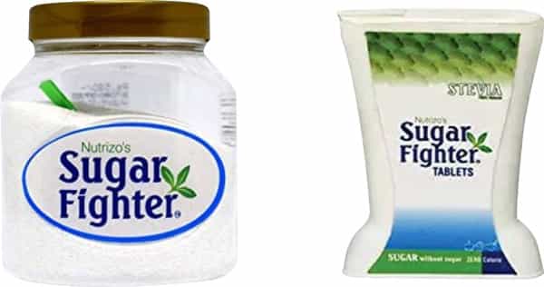 Sugar Fighter Stevia - Zero Calories & Fat Free Sweetener - Combo - 100 Gm Powder Jar + 100 Tablet