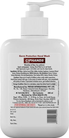 Ciphands Total Handwash- 200ml Pump (Pack Of 4)