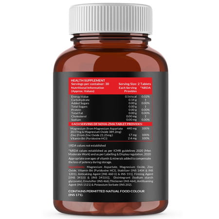 Carbamide Forte Zma For Men | Zinc And Magnesium Supplements | Support Muscle Recovery | 60 Tablet