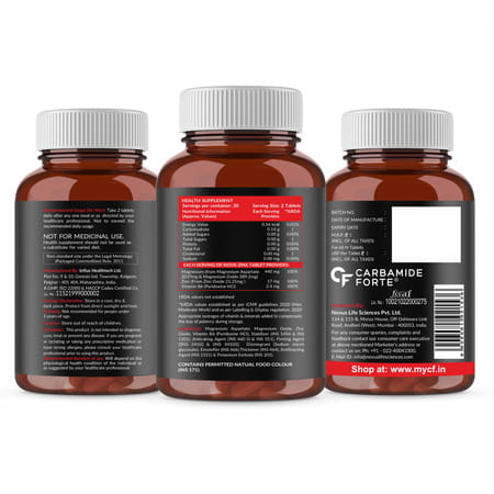 Carbamide Forte Zma For Men | Zinc And Magnesium Supplements | Support Muscle Recovery | 60 Tablet