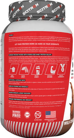 Scitron Advanced Whey Protein (28+ Servings, 25.5g Protein, 6g Bcaas), 2.2lbs (1kg) (Milk Chocolate)