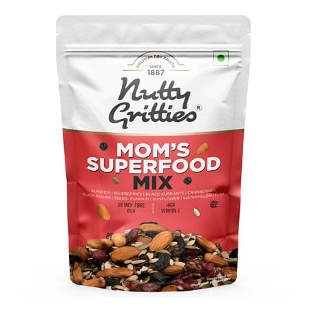 Nutty Gritties Mom'S Superfood Mix| Roasted Seeds| Berries And Nuts Mix - 200g