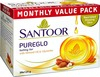 Santoor Pureglo Glycerine Soap (Buy 2 Get 1 Free) - 375 Gm