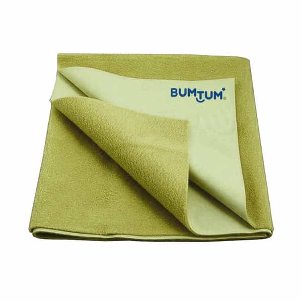 Bumtum Dry Sheet Instadry Leakproof Baby Bed Protector ( Olive Large Size 100*140Cm|Pack Of 1)