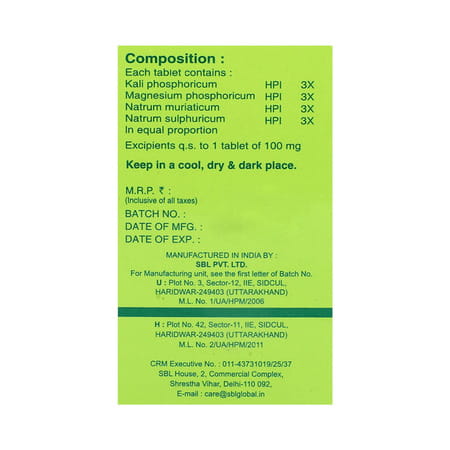 Sbl Bio-Combination 2 Tablet 450 Gm
