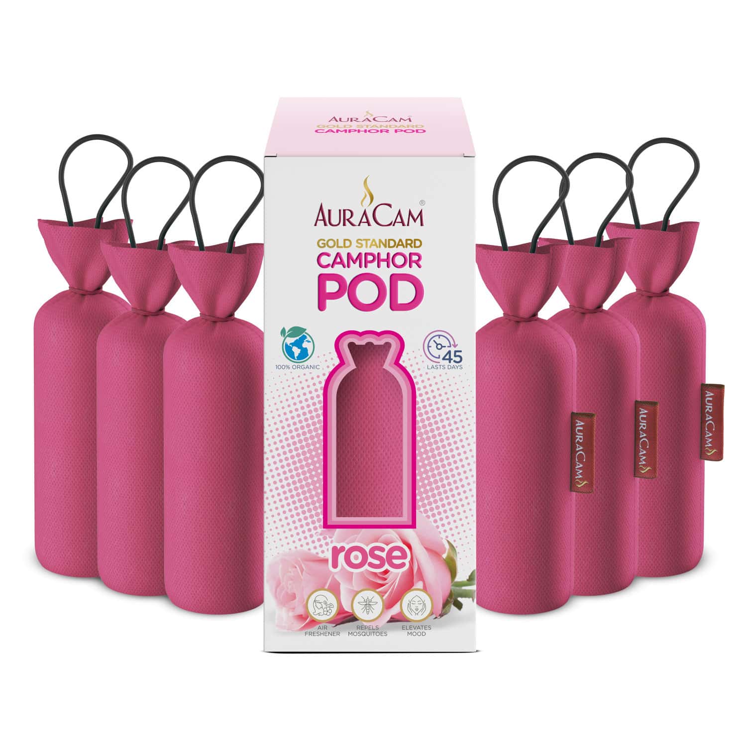 Auracam Gold Standard Camphor Pod | Camphor Cone Rose - Set Of 6