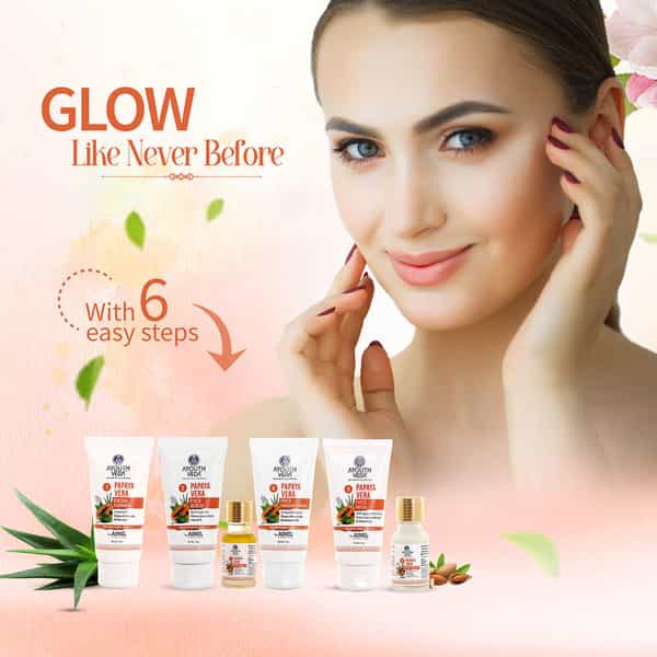 Ayouthveda Papaya Vera Facial Kit With Papaya & Aloe Vera To Brighten Skin & Improve Texture 230 Gm