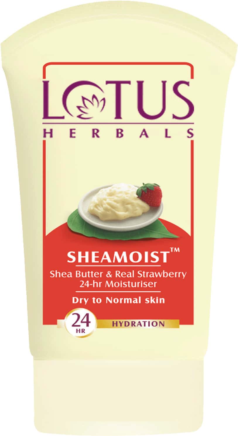 Lotus Herbals Sheamoist Shea Butter & Real Strawberry 24hr Moisturiser - 120 G