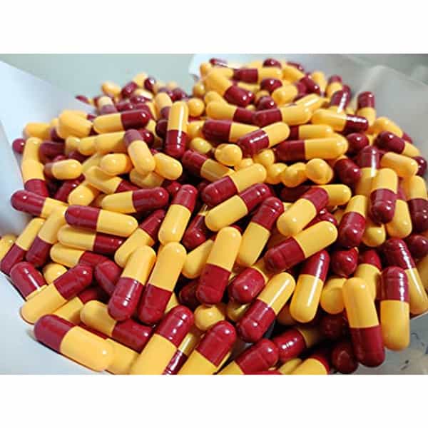 Patco Pharma - Size 0 Maroon/Yellow Empty Gelatin Pill Capsule | Diy Powder Filling (Pack Of 1000)