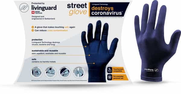 Livinguard Street Gloves Touchscreen Compatible Washable & Reusable | Cotton - Men's Large