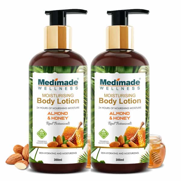 Medimade Almond And Honey Moisturising Body Lotion - 300 Ml X 2 ( Pack Of 2 )