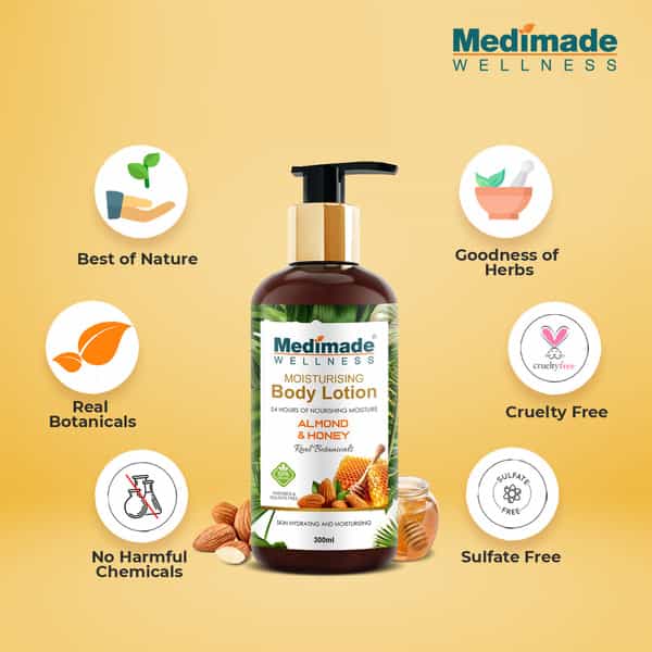 Medimade Almond And Honey Moisturising Body Lotion - 300 Ml X 2 ( Pack Of 2 )