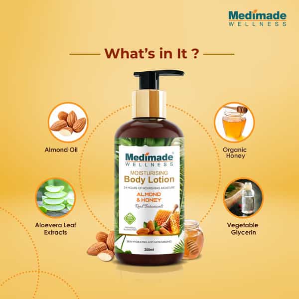 Medimade Almond And Honey Moisturising Body Lotion - 300 Ml X 2 ( Pack Of 2 )