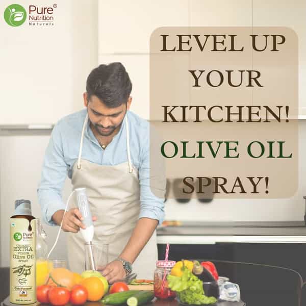 Pure Nutrition Olive Oil Cooking Spray | 100% Organic, Extra Virgin, Cold Pressed, Natural - 200Ml