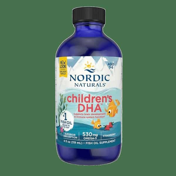 Nordic Naturals Childrens Dha Omega 3 Arctic Cod Liver Oil Fish Oil For Kids 530Mg Strawberry 119Ml