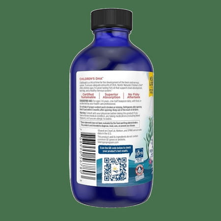Nordic Naturals Childrens Dha Omega 3 Arctic Cod Liver Oil Fish Oil For Kids 530Mg Strawberry 119Ml