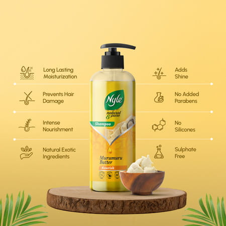 Nyle Natural & Pure Shampoo For Nourished Hair | With Goodness Of Murumuru Butter | 475ml