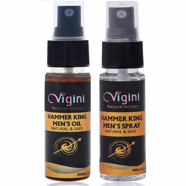 Vigini Hammer King Penis Enlargement Growth Sexual Enhancer Massage Oil & Delay Spray Long Sex Men