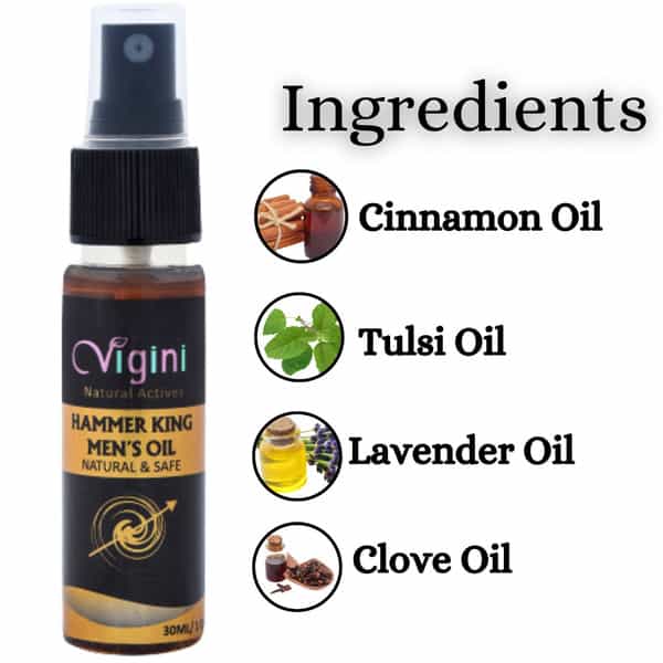 Vigini Hammer King Penis Enlargement Growth Sexual Enhancer Massage Oil & Delay Spray Long Sex Men