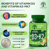 Vruksha Vitals Vit D3 & K2 100% Rda 200 Tablets- Plant Based Vitamin Capsules Supplement