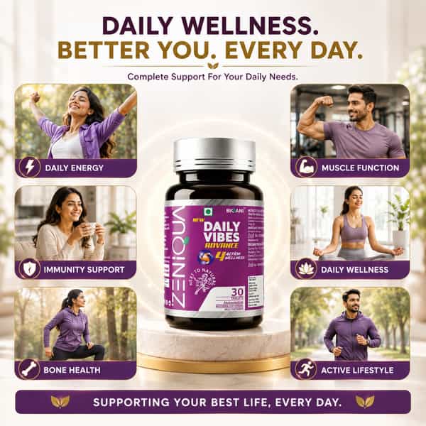 Zeniqua Daily Vibes Advance | Multivitamin For Adults | 30 Tablets