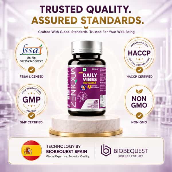 Zeniqua Daily Vibes Advance | Multivitamin For Adults | 30 Tablets